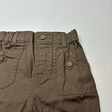 Load image into Gallery viewer, Boys Baby Boutique, brown lightweight cotton pants,elasticated, EUC, size 000,  