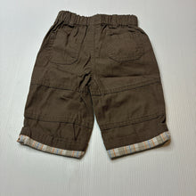 Load image into Gallery viewer, Boys Baby Boutique, brown lightweight cotton pants,elasticated, EUC, size 000,  