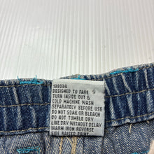 Load image into Gallery viewer, Girls Mini Mango, blue denim jeans, flowers, FUC, size 00,  
