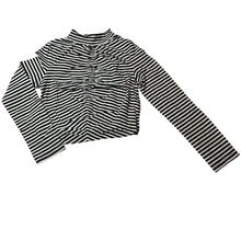 Load image into Gallery viewer, Girls Bardot Junior, black &amp; white stripe long sleeve cropped top, GUC, size 12,  