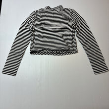 Load image into Gallery viewer, Girls Bardot Junior, black &amp; white stripe long sleeve cropped top, GUC, size 12,  
