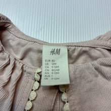 Load image into Gallery viewer, Girls H&amp;M, corduroy cotton long sleeve shirt / top, GUC, size 1,  
