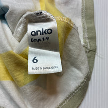 Load image into Gallery viewer, Boys Anko, striped cotton tee / top, wash fade, FUC, size 6,  
