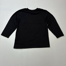 Load image into Gallery viewer, Unisex KID, black cotton long sleeve t-shirt / top, EUC, size 2,  