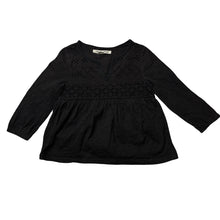 Load image into Gallery viewer, Girls Country Road, black cotton long sleeve top, wash fade, FUC, size 2,  
