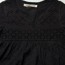 Load image into Gallery viewer, Girls Country Road, black cotton long sleeve top, wash fade, FUC, size 2,  