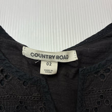 Load image into Gallery viewer, Girls Country Road, black cotton long sleeve top, wash fade, FUC, size 2,  