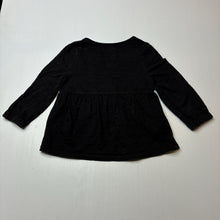 Load image into Gallery viewer, Girls Country Road, black cotton long sleeve top, wash fade, FUC, size 2,  