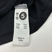 Load image into Gallery viewer, Unisex KID, black cotton long sleeve tee / top, GUC, size 5,  