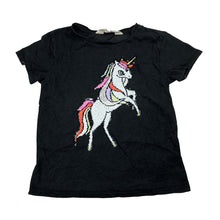 Load image into Gallery viewer, Girls H&amp;M, cotton tee / top, flip sequin unicorn, FUC, size 5-6,  