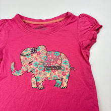 Load image into Gallery viewer, Girls H+T, pink cotton tee / top, elephant, FUC, size 4,  
