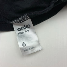 Load image into Gallery viewer, Girls Anko, black cotton long sleeve tee / top, EUC, size 6,  