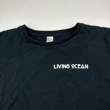Load image into Gallery viewer, Unisex black, organic cotton tee / top, living ocean, EUC, size 10,  