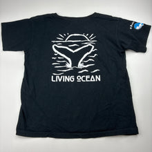 Load image into Gallery viewer, Unisex black, organic cotton tee / top, living ocean, EUC, size 10,  