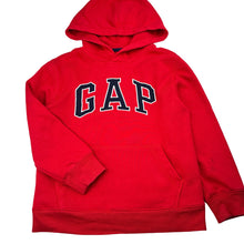 Load image into Gallery viewer, Unisex GAP, red fleece lined hoodie sweater, marks left sleeve, FUC, size 6-7,  