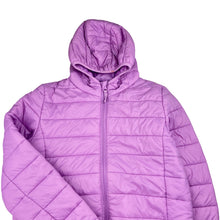 Load image into Gallery viewer, Girls Lily &amp; Dan, purple puffer jacket / coat, mark on hood, FUC, size 10,  