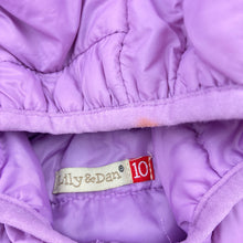 Load image into Gallery viewer, Girls Lily &amp; Dan, purple puffer jacket / coat, mark on hood, FUC, size 10,  