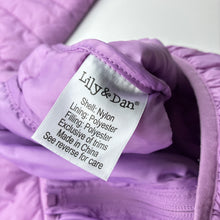 Load image into Gallery viewer, Girls Lily &amp; Dan, purple puffer jacket / coat, mark on hood, FUC, size 10,  
