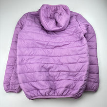 Load image into Gallery viewer, Girls Lily &amp; Dan, purple puffer jacket / coat, mark on hood, FUC, size 10,  