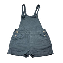 Load image into Gallery viewer, Unisex Olas Mini, blue linen overalls / shortalls, wash fade, FUC, size 3,  
