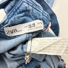 Load image into Gallery viewer, Unisex Zara, lightweight denim overalls / dungarees, FUC, size 1,  