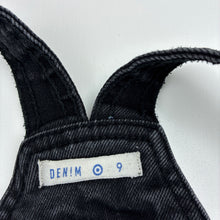 Load image into Gallery viewer, Girls Target, stretch denim overalls dress / pinafore, GUC, size 9, L: 68cm