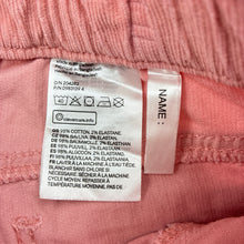 Load image into Gallery viewer, Girls H&amp;M, pink stretchy corduory pants, elasticated, Inside leg: 54cm, GUC, size 8,  