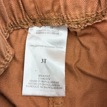 Load image into Gallery viewer, Boys brown, cotton casual pants, elasticated, Inside leg: 30cm, GUC, size 3,  
