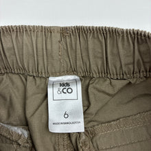 Load image into Gallery viewer, Boys Kids &amp; Co, lightweight cotton cargo pants, elasticated, Inside leg: 48cm, EUC, size 6,  