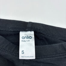 Load image into Gallery viewer, Girls Anko, black leggings, elasticated, unicorns, Inside leg: 41cm, GUC, size 5,  