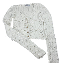 Load image into Gallery viewer, Girls GHANDA, knitted cotton cardigan, extra long sleeves, shoulder to cuff: 65cm, GUC, size 10-11,  