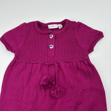 Load image into Gallery viewer, Girls Jack &amp; Milly, knitted cotton blend short sleeve dress, EUC, size 00, L: 37cm