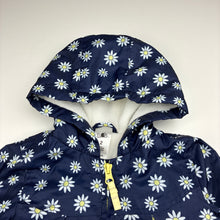 Load image into Gallery viewer, Girls H&amp;T, fleece lined floral spray jacket / raincoat, EUC, size 2,  