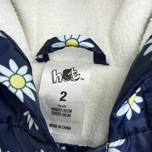 Load image into Gallery viewer, Girls H&amp;T, fleece lined floral spray jacket / raincoat, EUC, size 2,  