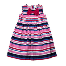 Load image into Gallery viewer, Girls Blue Zoo, striped cotton dress, wash fade, FUC, size 2, L: 50cm
