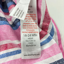 Load image into Gallery viewer, Girls Blue Zoo, striped cotton dress, wash fade, FUC, size 2, L: 50cm