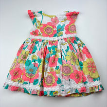 Load image into Gallery viewer, Girls Pumpkin Patch, lined floral cotton dress, FUC, size 00, L: 37cm