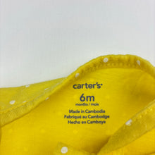 Load image into Gallery viewer, Girls Carters, yellow cotton summer romper, EUC, size 6 months,  