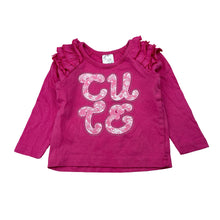 Load image into Gallery viewer, Girls Tiny Little Wonders, pink cotton long sleeve tee / top, EUC, size 000,  