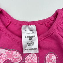Load image into Gallery viewer, Girls Tiny Little Wonders, pink cotton long sleeve tee / top, EUC, size 000,  