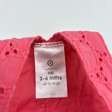 Load image into Gallery viewer, Girls Target, lined broderie cotton overalls / shortalls, GUC, size 00,  