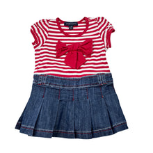 Load image into Gallery viewer, Girls Pumpkin Patch, spliced red, white &amp; blue dress, FUC, size 00, L: 37cm