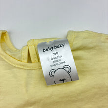 Load image into Gallery viewer, Girls Baby Baby, yellow cotton tee / top, EUC, size 000,  