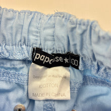 Load image into Gallery viewer, Boys Papoose, blue cotton pants, elasticated, EUC, size 000,  