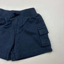 Load image into Gallery viewer, Boys Target, blue cotton shorts, elasticated, EUC, size 000,  