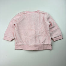 Load image into Gallery viewer, Girls Sprout, pink velour zip up sweater, GUC, size 00,  