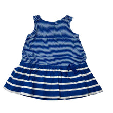 Load image into Gallery viewer, Girls GAP, blue &amp; white stripe cotton top, L: 33cm, FUC, size 00,  