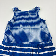 Load image into Gallery viewer, Girls GAP, blue &amp; white stripe cotton top, L: 33cm, FUC, size 00,  