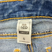 Load image into Gallery viewer, Girls Kids &amp; Co, stretch denim jeans, adjustable, Inside leg: 50cm, GUC, size 6,  
