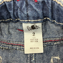Load image into Gallery viewer, Boys H&amp;T, denim cargo shorts, adjustable, dinosaurs, GUC, size 2,  